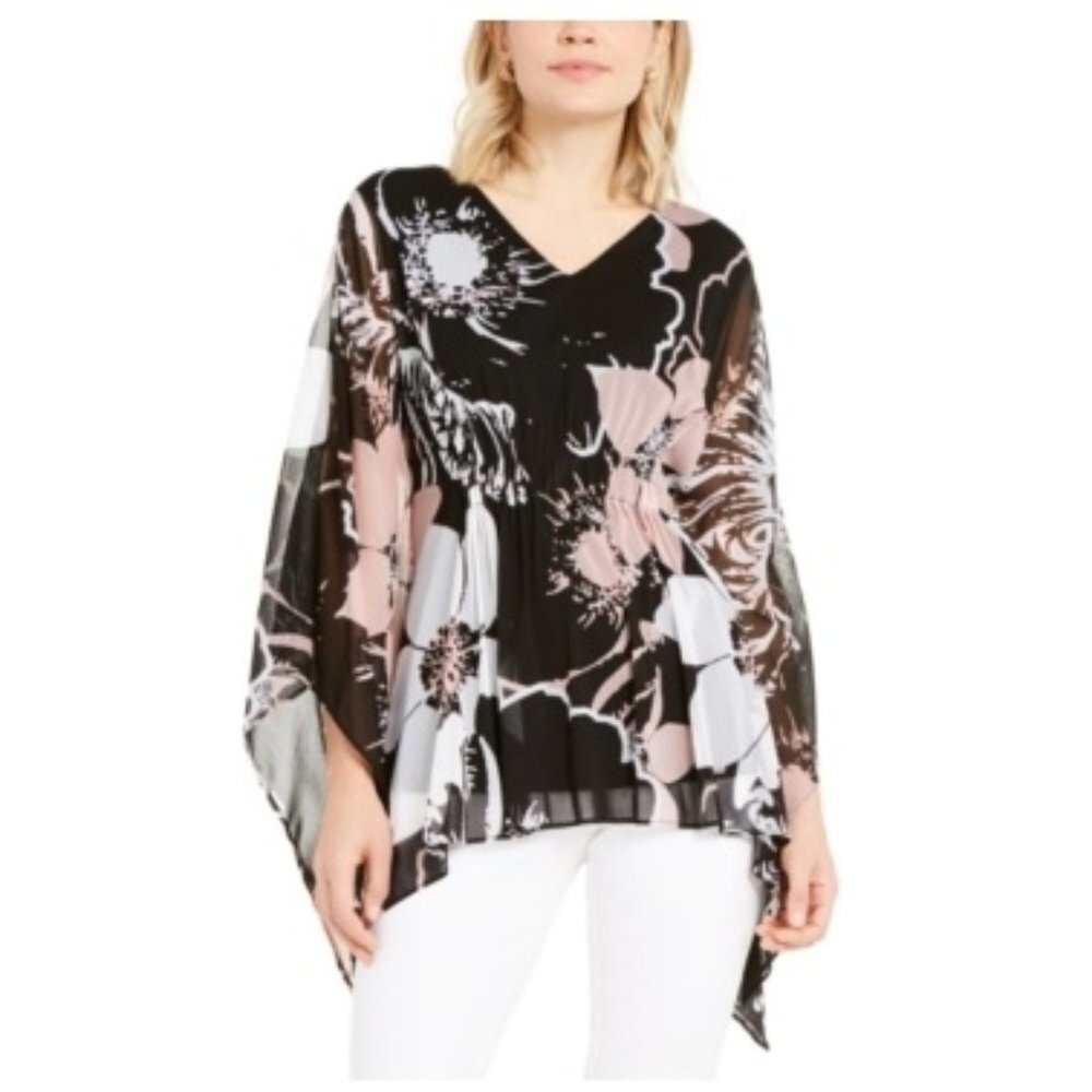 Alfani Printed Kimono-Sleeve Top